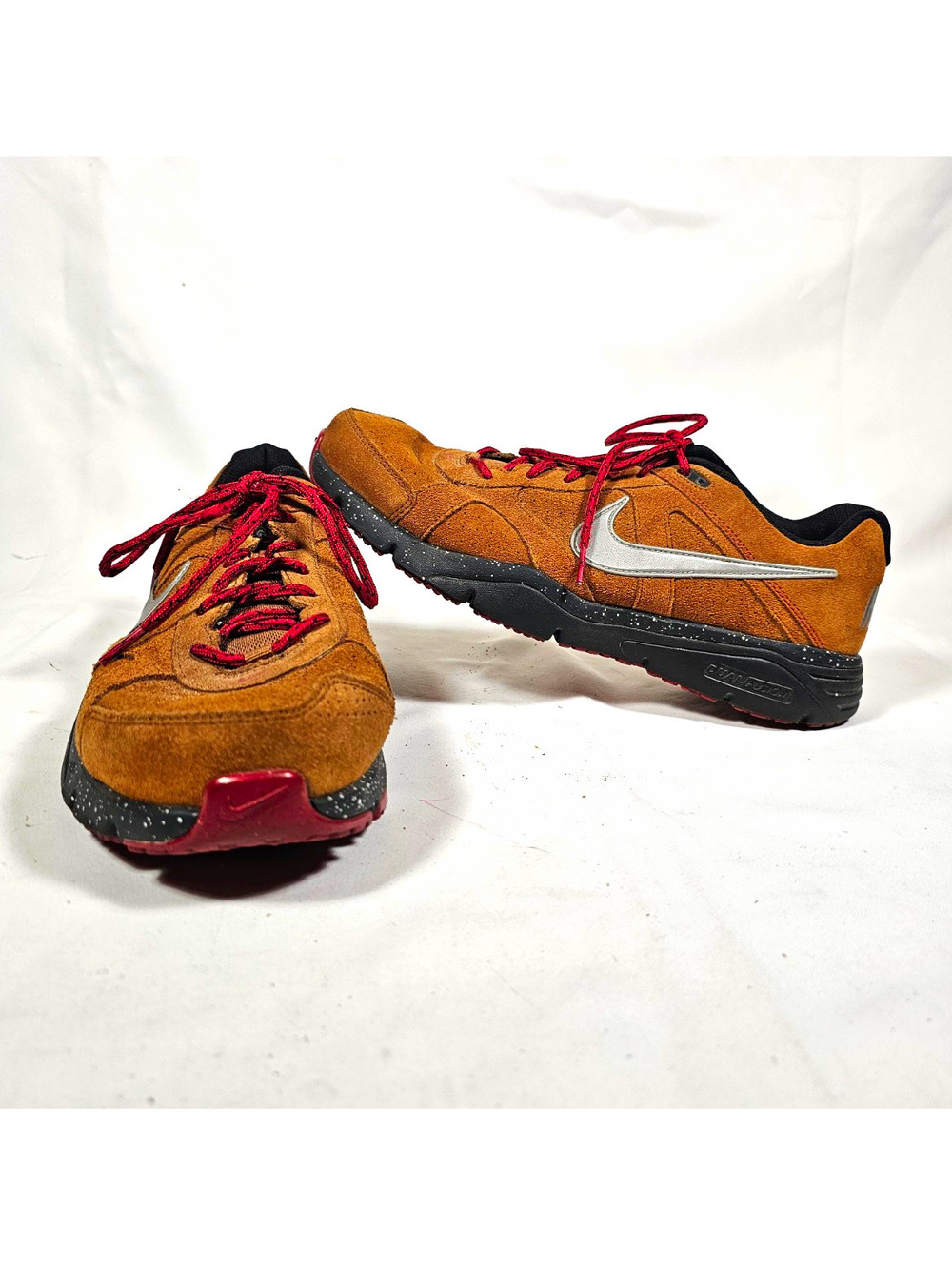 Nike Dual Fusion Trail Running Shoes Men's 13 Brown Suede Red Black 536745-201